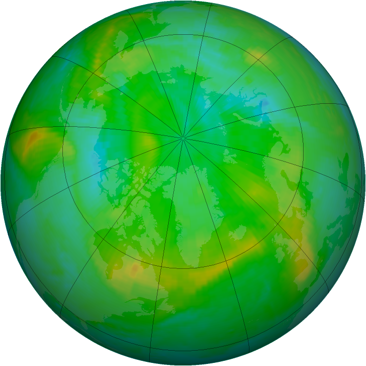 Arctic ozone map for 02 August 1998